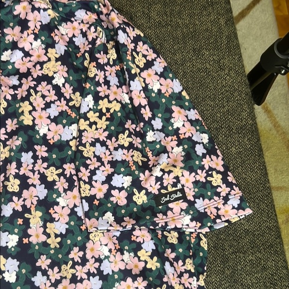 Bad Birdie Playful Floral Golf Polo sz XL :ink Green Black - Picture 4 of 10